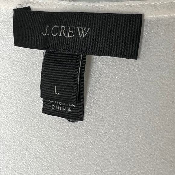 J. Crew Ivory Dot Sheer Silk Long Sleeve Wrap Top Size L - Picture 5 of 7